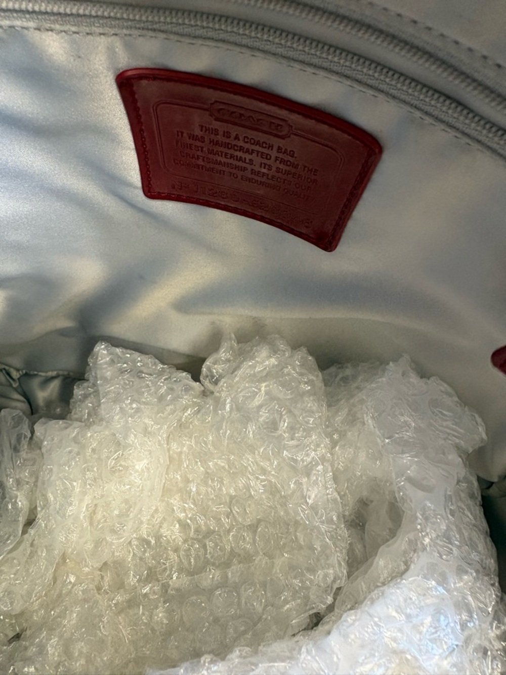 Coach Signature Backpack Tan Red Canvas Leather Trim Mini Travel Bag - Picture 5 of 5